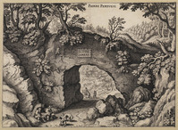 TvB G 4282
<br/>
Landschap met rustende reizigers bij een doorgang
<br/>
<em>Merian, Matthäus de Oude (1593-1650)</em>